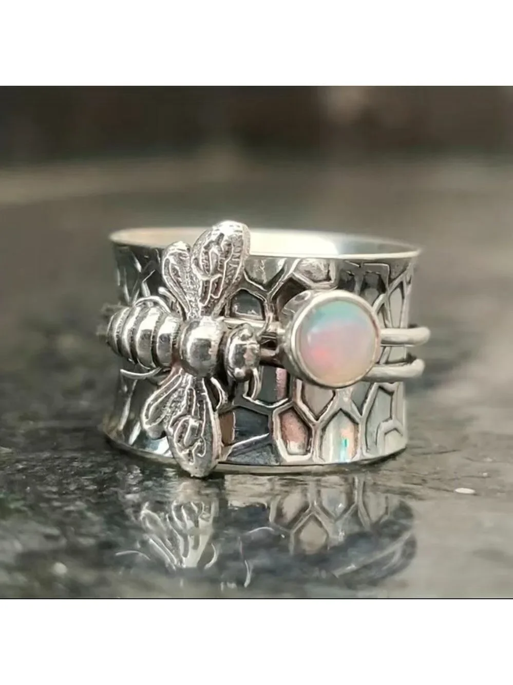 Bumble Bee Boho Band Ring #736